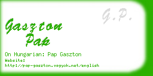 gaszton pap business card